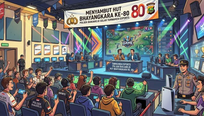 Sambut HUT Bhayangkara ke-80, Polsek Banjarejo Gelar Turnamen Esports